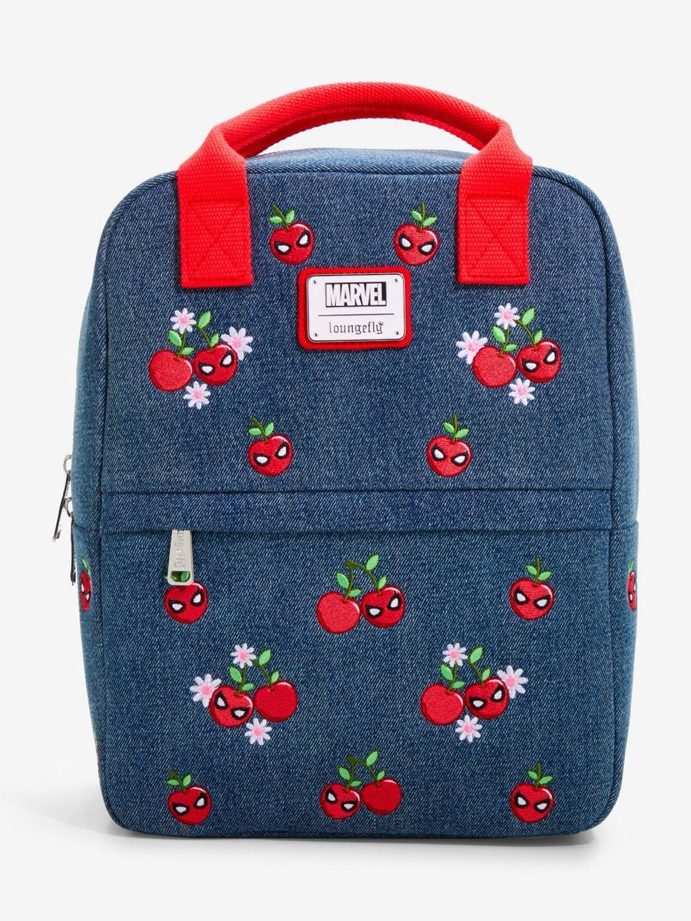 Loungefly Marvel Spider-Man Cherries Denim Mini Backpack